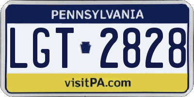 PA license plate LGT2828