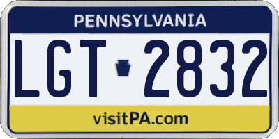 PA license plate LGT2832