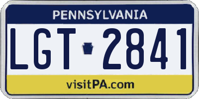 PA license plate LGT2841
