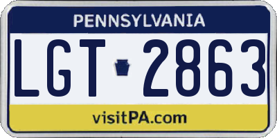 PA license plate LGT2863