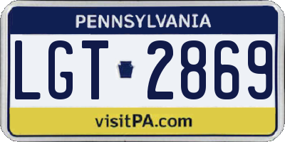 PA license plate LGT2869