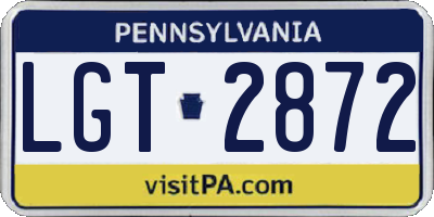 PA license plate LGT2872