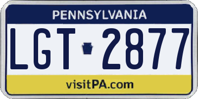 PA license plate LGT2877