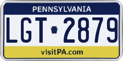 PA license plate LGT2879