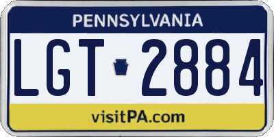 PA license plate LGT2884