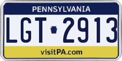PA license plate LGT2913