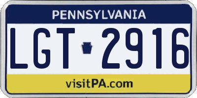 PA license plate LGT2916