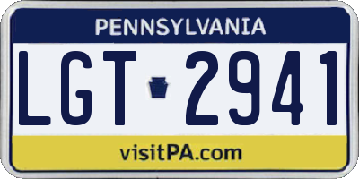 PA license plate LGT2941