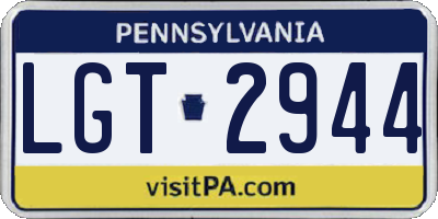 PA license plate LGT2944