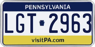 PA license plate LGT2963