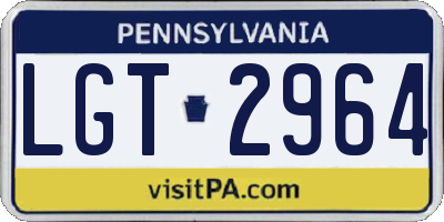 PA license plate LGT2964