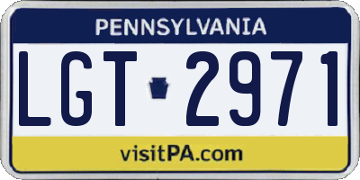 PA license plate LGT2971