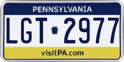 PA license plate LGT2977