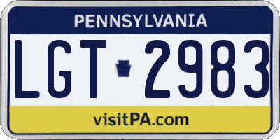 PA license plate LGT2983