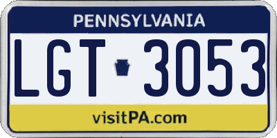 PA license plate LGT3053