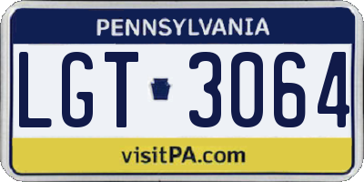PA license plate LGT3064