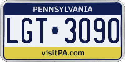 PA license plate LGT3090