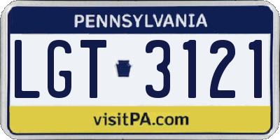 PA license plate LGT3121