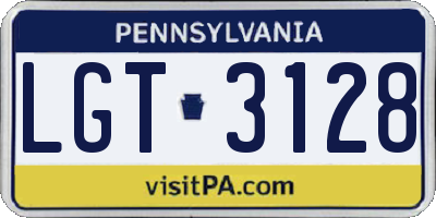 PA license plate LGT3128