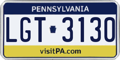 PA license plate LGT3130