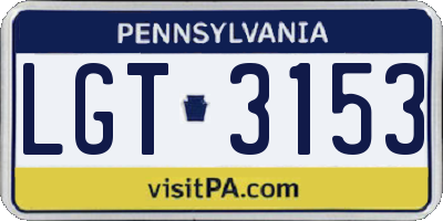 PA license plate LGT3153