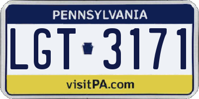 PA license plate LGT3171