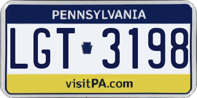 PA license plate LGT3198