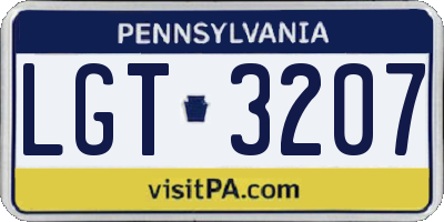 PA license plate LGT3207