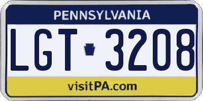 PA license plate LGT3208