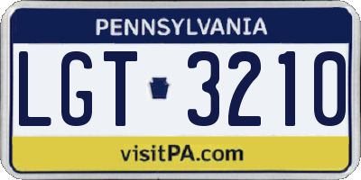 PA license plate LGT3210
