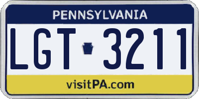 PA license plate LGT3211