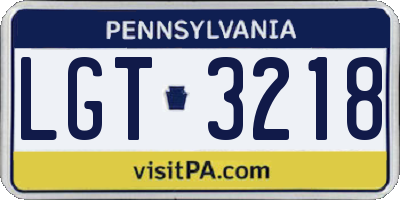 PA license plate LGT3218