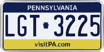 PA license plate LGT3225