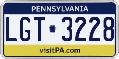 PA license plate LGT3228
