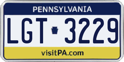 PA license plate LGT3229