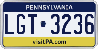 PA license plate LGT3236
