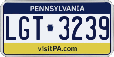 PA license plate LGT3239