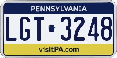 PA license plate LGT3248