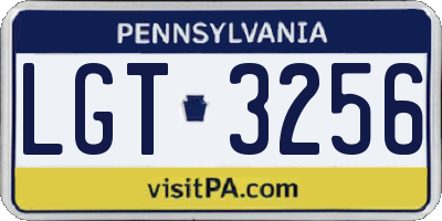 PA license plate LGT3256