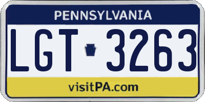 PA license plate LGT3263