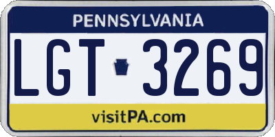 PA license plate LGT3269