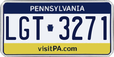 PA license plate LGT3271