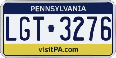 PA license plate LGT3276