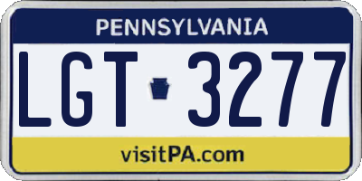 PA license plate LGT3277
