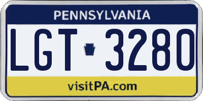 PA license plate LGT3280