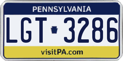 PA license plate LGT3286