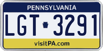 PA license plate LGT3291