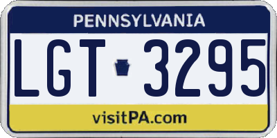 PA license plate LGT3295