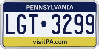 PA license plate LGT3299