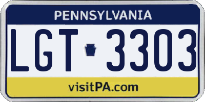 PA license plate LGT3303